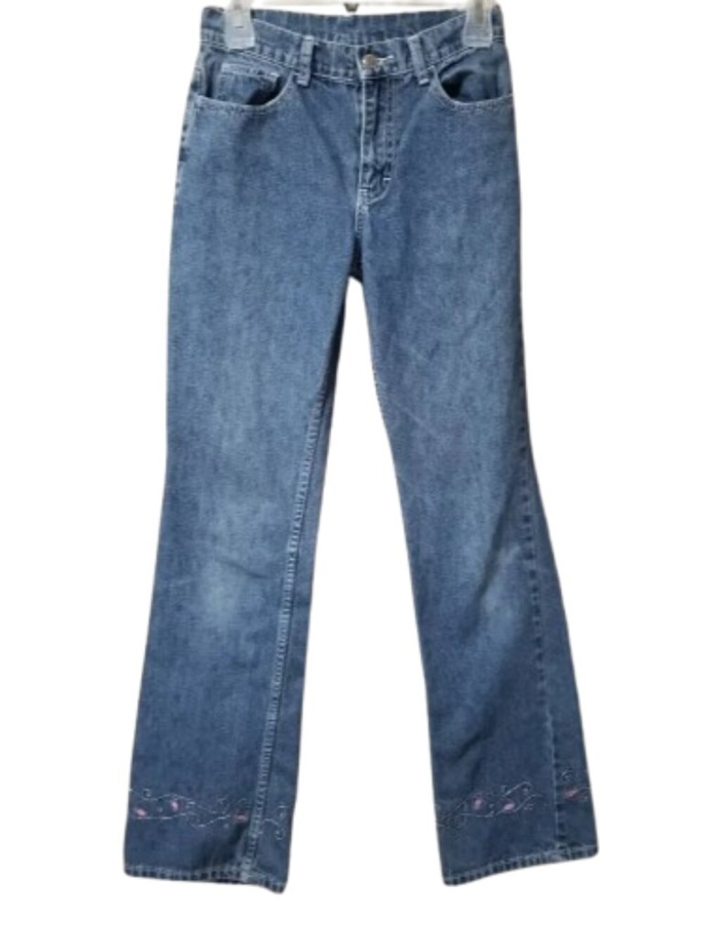 💚3/$15 Jordache Cotton Jeans Floral Embroidered High Rise  3/4